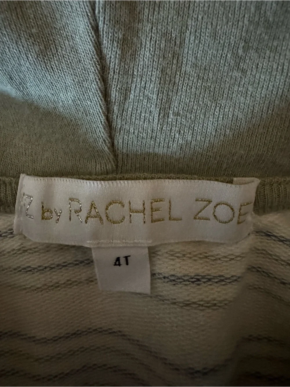 Children's Cream & Navy Striped Zip-Up Hoodie
